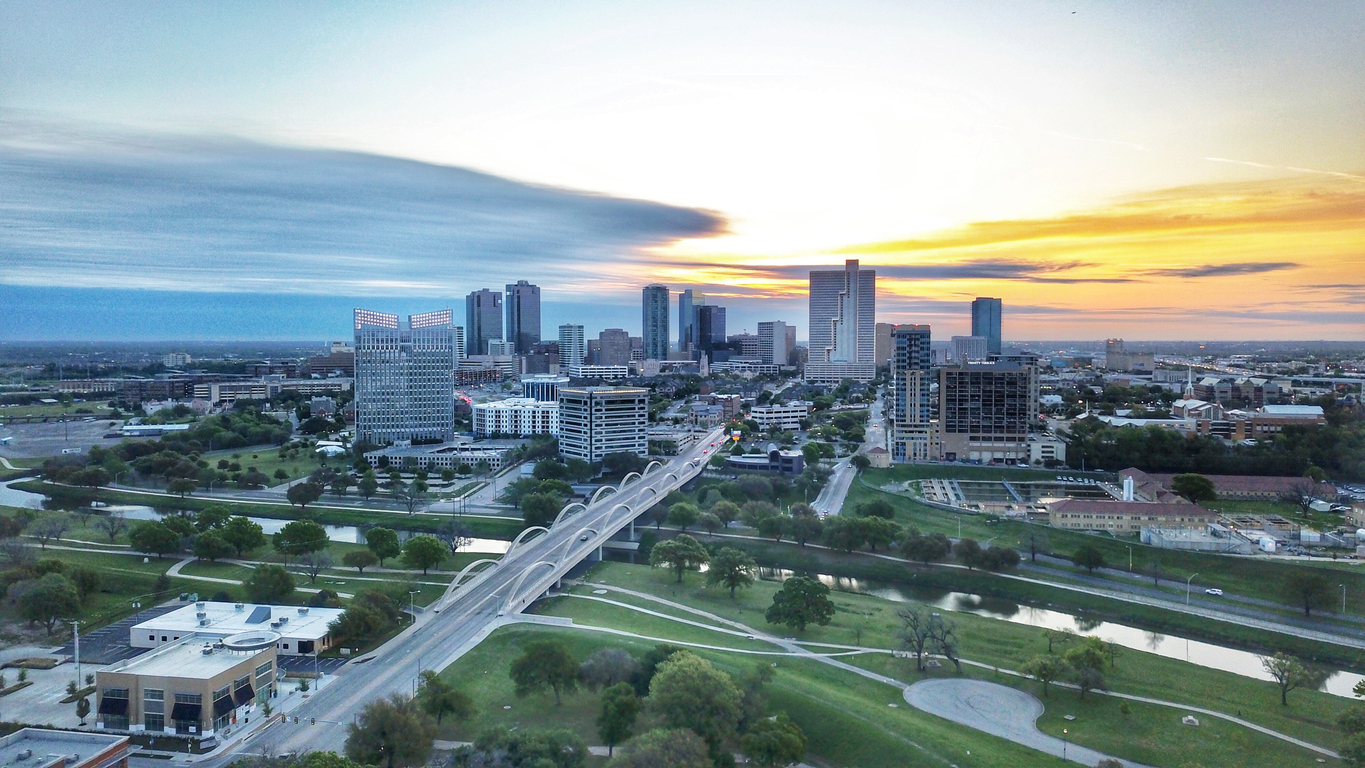Aerial view of Downtown Fort Worth