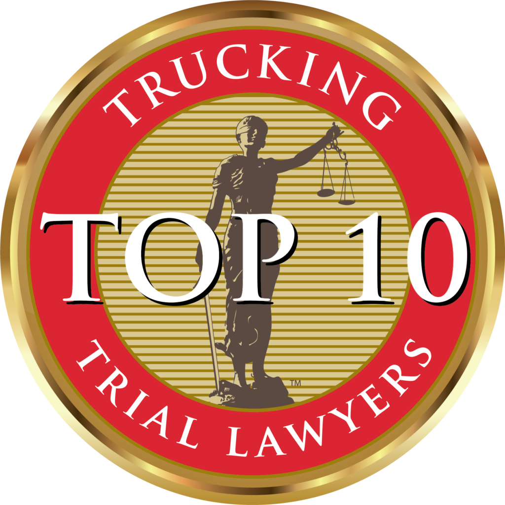 Trucking Trial Lawyers Top 10 Badge Trucking Trial Lawyers Top 10 Badge