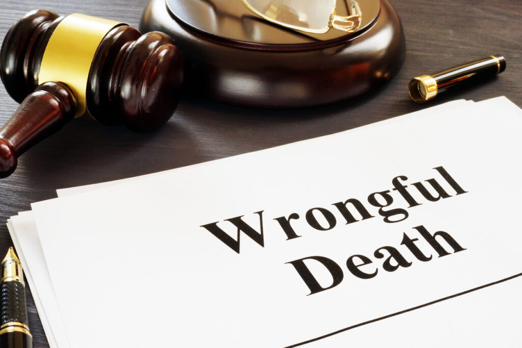 wrongful death written on a white paper